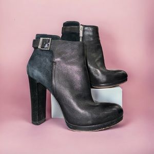 | Michael Kors | Black Leather and Suede Boot Heel | Size 9M|